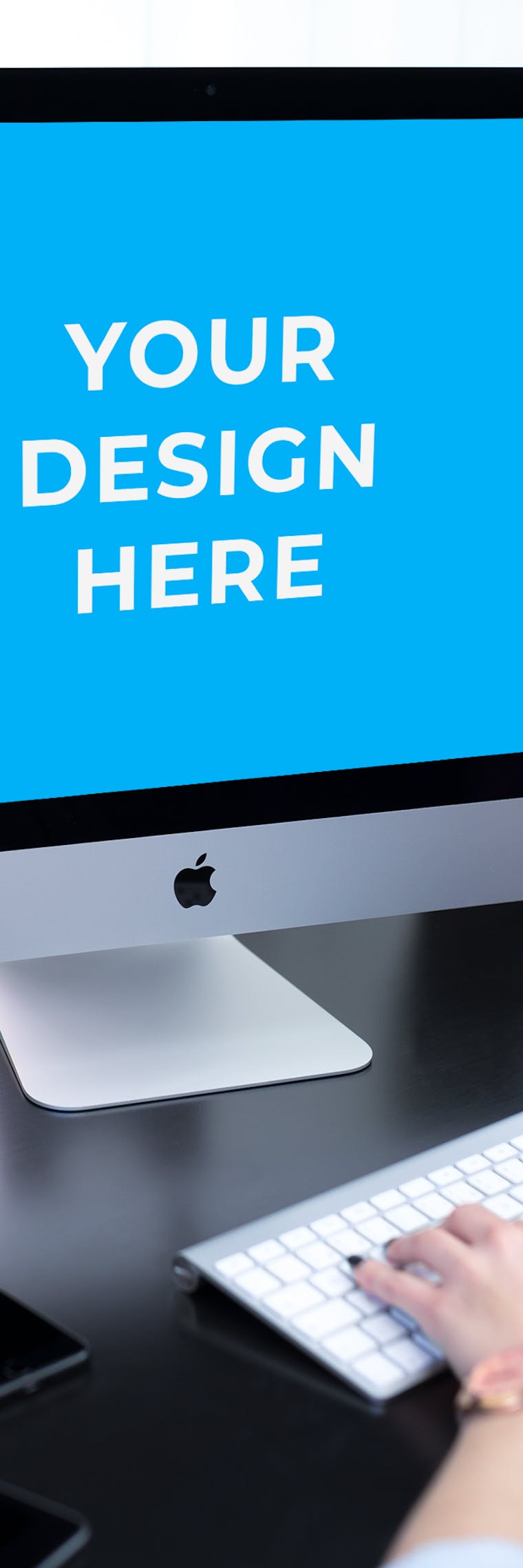 Download Free iMac on the white table Mockup generator | Smartmockups