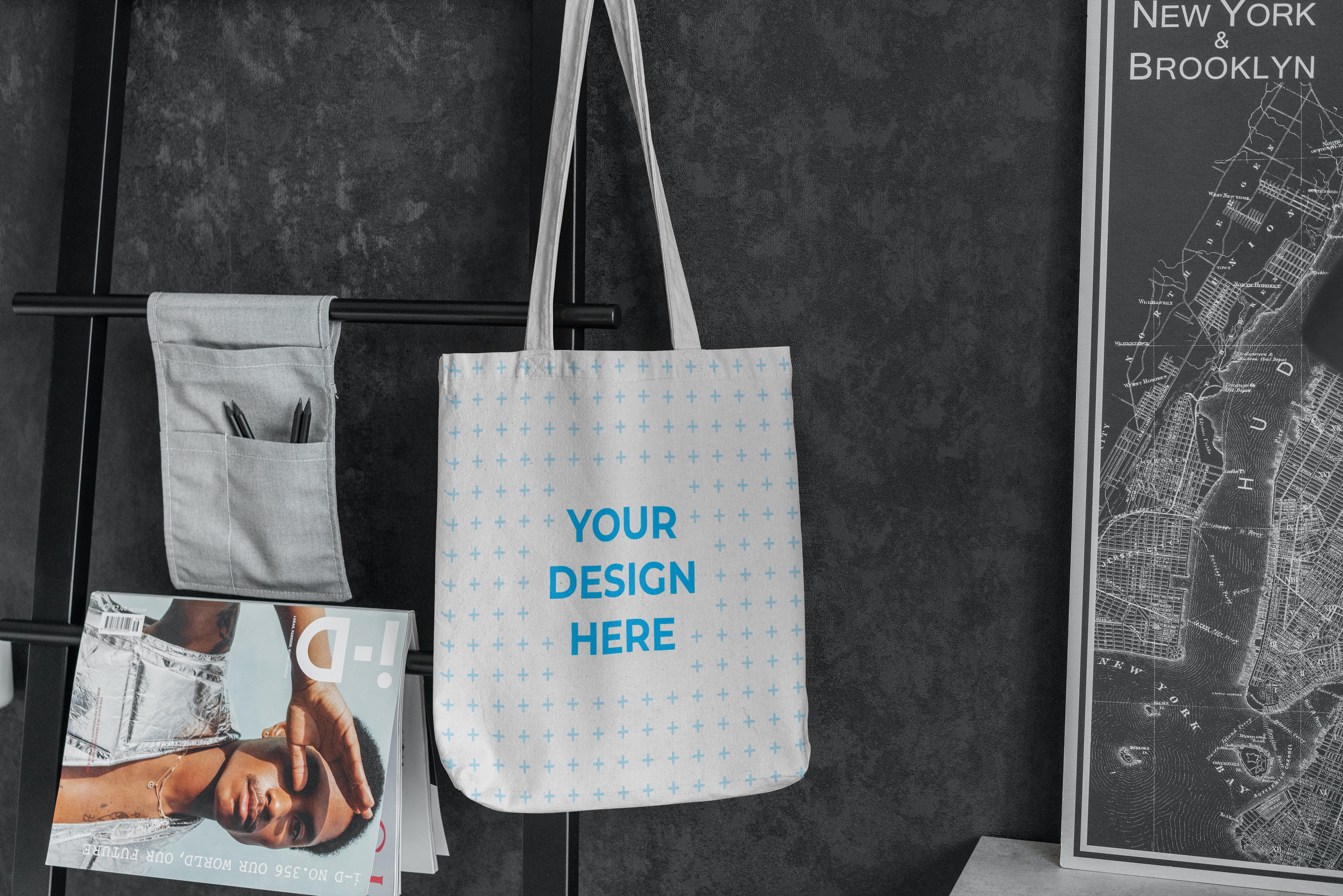 Download Free Tote bag hanging on a chair Mockup generator ...