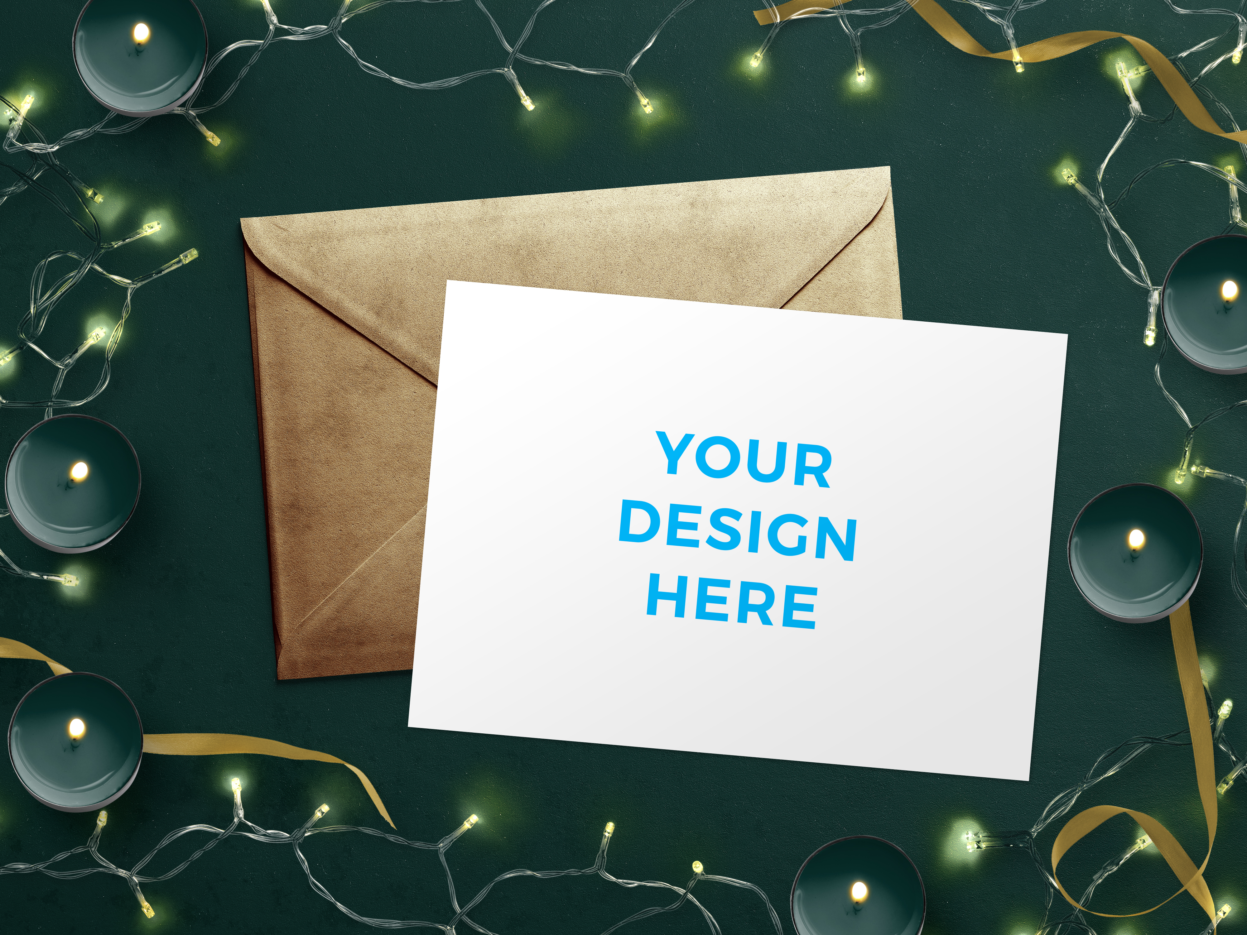 Free Wedding greeting card on the plate Mockup generator