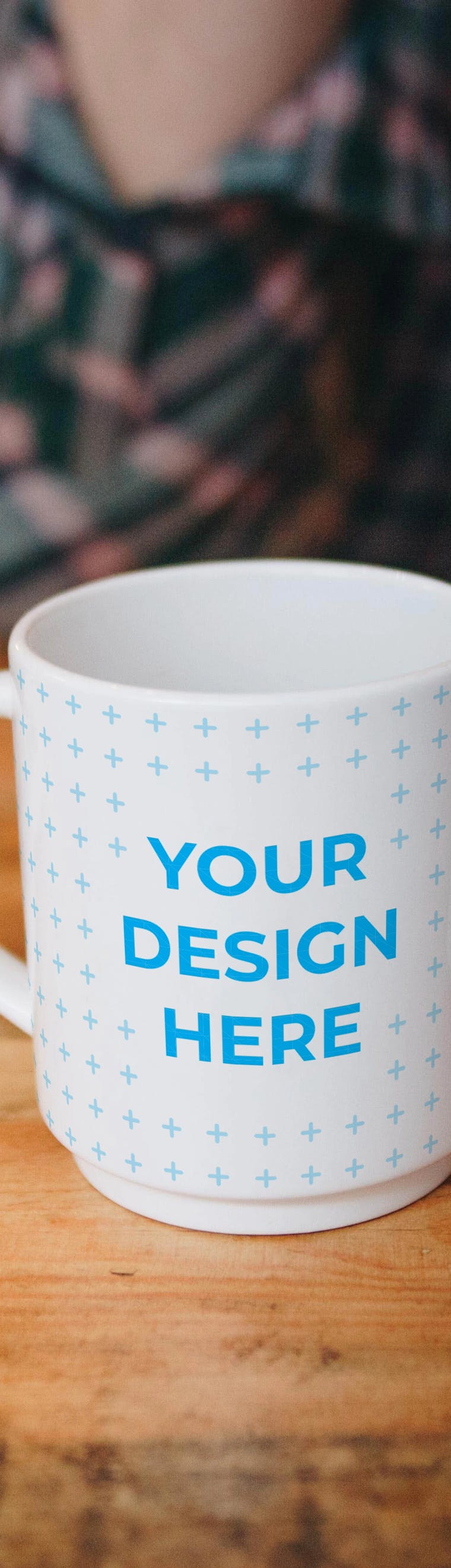 Download Free Enamel mug in the hand of a man outdoors Mockup ...